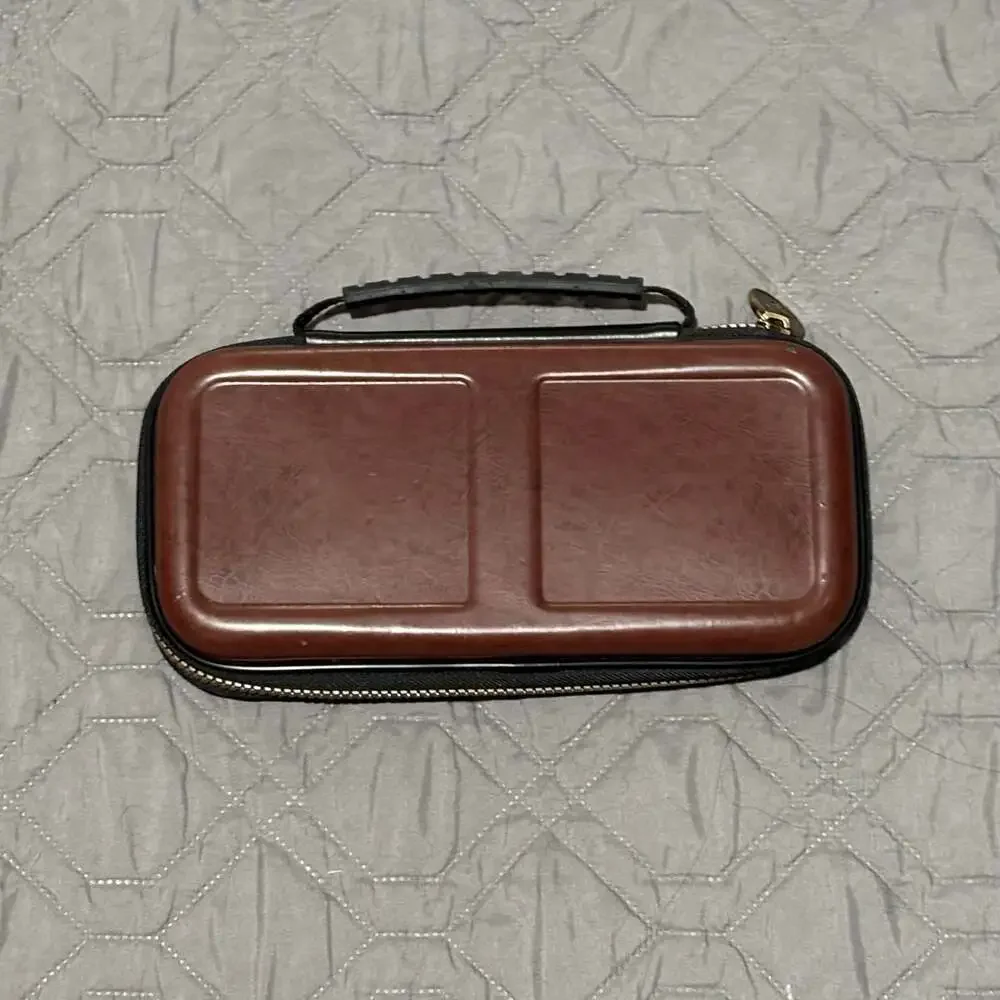Nintendo Switch Legend of Zelda Breath of the Wild Brown Leather Carrying Case